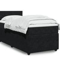Boxspringbett mit Matratze Schwarz 90x190 cm Samt