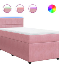 Boxspringbett mit Matratze Rosa 90x190 cm Samt