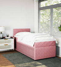 Boxspringbett mit Matratze Rosa 90x190 cm Samt