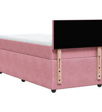 Boxspringbett mit Matratze Rosa 90x190 cm Samt