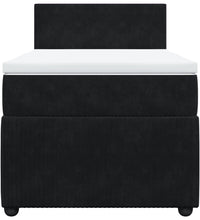 Boxspringbett mit Matratze Schwarz 90x200 cm Samt