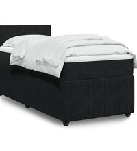 Boxspringbett mit Matratze Schwarz 90x200 cm Samt