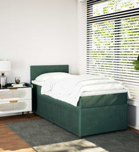 Boxspringbett mit Matratze Dunkelgrün 90x200 cm Samt