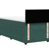 Boxspringbett mit Matratze Dunkelgrün 90x200 cm Samt