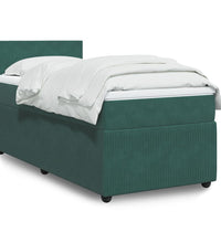 Boxspringbett mit Matratze Dunkelgrün 90x200 cm Samt