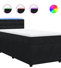 Boxspringbett mit Matratze Schwarz 90x200 cm Samt