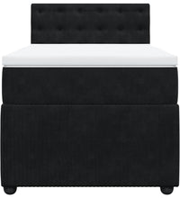 Boxspringbett mit Matratze Schwarz 90x200 cm Samt