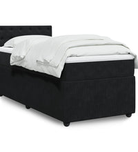 Boxspringbett mit Matratze Schwarz 90x200 cm Samt
