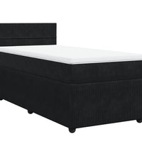 Boxspringbett mit Matratze Schwarz 90x200 cm Samt