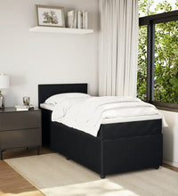 Boxspringbett mit Matratze Schwarz 90x200 cm Samt