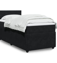 Boxspringbett mit Matratze Schwarz 90x200 cm Samt