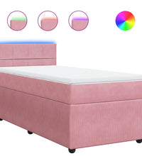Boxspringbett mit Matratze Rosa 90x200 cm Samt