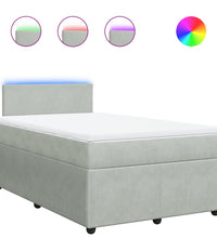 Boxspringbett mit Matratze Hellgrau 120x190 cm Samt