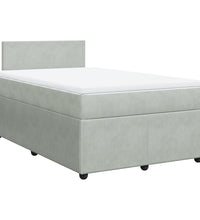 Boxspringbett mit Matratze Hellgrau 120x190 cm Samt