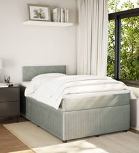 Boxspringbett mit Matratze Hellgrau 120x190 cm Samt