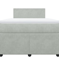 Boxspringbett mit Matratze Hellgrau 120x190 cm Samt