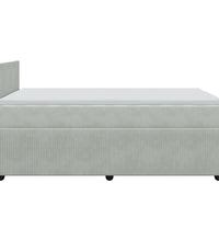 Boxspringbett mit Matratze Hellgrau 120x190 cm Samt