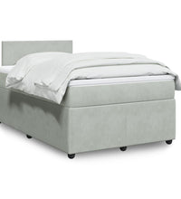 Boxspringbett mit Matratze Hellgrau 120x190 cm Samt