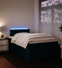 Boxspringbett mit Matratze Blau 120x190 cm Samt