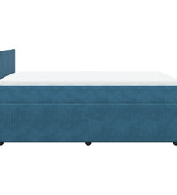 Boxspringbett mit Matratze Blau 120x190 cm Samt