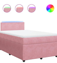 Boxspringbett mit Matratze Rosa 120x190 cm Samt