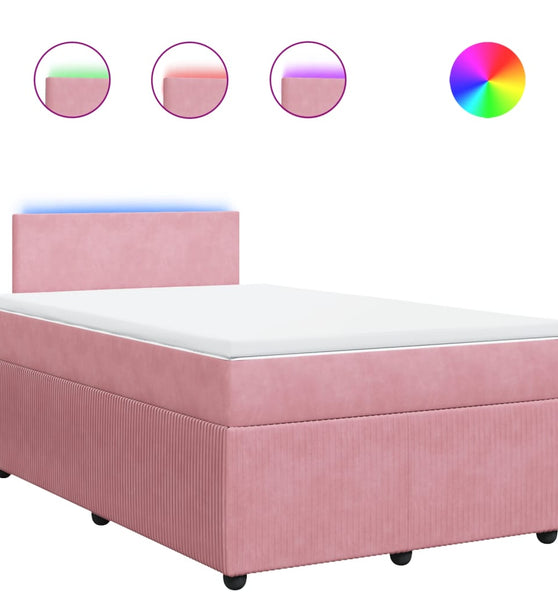 Boxspringbett mit Matratze Rosa 120x190 cm Samt