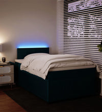 Boxspringbett mit Matratze Blau 120x190 cm Samt