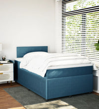 Boxspringbett mit Matratze Blau 120x190 cm Samt