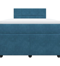 Boxspringbett mit Matratze Blau 120x190 cm Samt