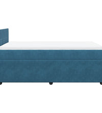 Boxspringbett mit Matratze Blau 120x190 cm Samt