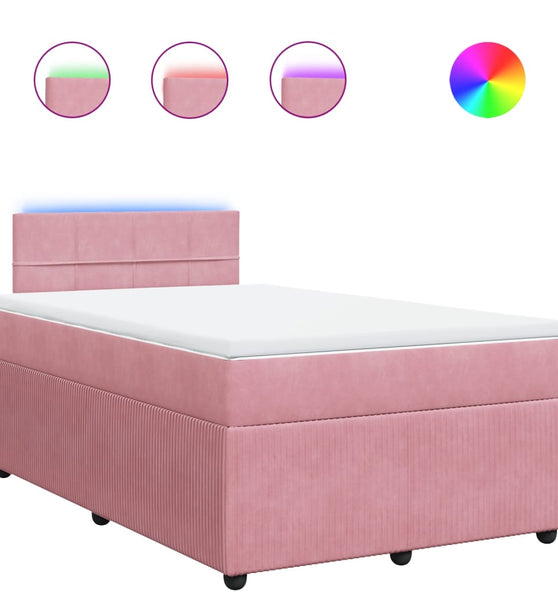 Boxspringbett mit Matratze Rosa 120x190 cm Samt