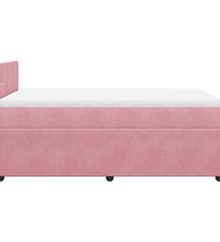 Boxspringbett mit Matratze Rosa 120x190 cm Samt