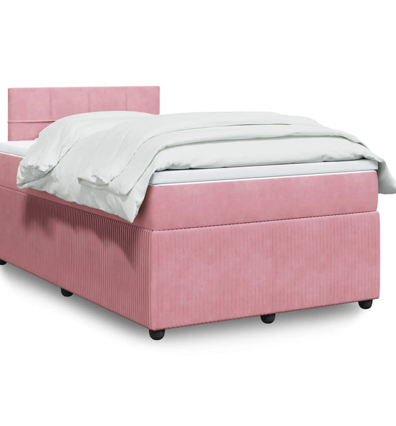 Boxspringbett mit Matratze Rosa 120x190 cm Samt
