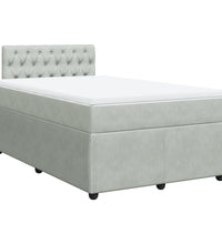 Boxspringbett mit Matratze Hellgrau 120x190 cm Samt