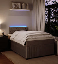 Boxspringbett mit Matratze Hellgrau 120x190 cm Samt