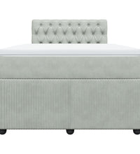 Boxspringbett mit Matratze Hellgrau 120x190 cm Samt