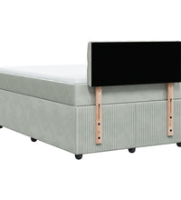 Boxspringbett mit Matratze Hellgrau 120x190 cm Samt