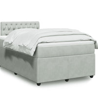 Boxspringbett mit Matratze Hellgrau 120x190 cm Samt