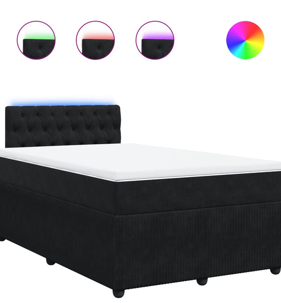 Boxspringbett mit Matratze Schwarz 120x190 cm Samt