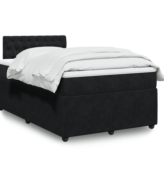 Boxspringbett mit Matratze Schwarz 120x190 cm Samt
