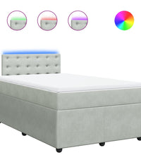 Boxspringbett mit Matratze Hellgrau 120x190 cm Samt