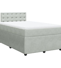 Boxspringbett mit Matratze Hellgrau 120x190 cm Samt