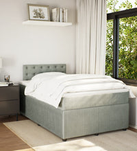 Boxspringbett mit Matratze Hellgrau 120x190 cm Samt