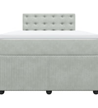 Boxspringbett mit Matratze Hellgrau 120x190 cm Samt