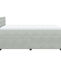 Boxspringbett mit Matratze Hellgrau 120x190 cm Samt