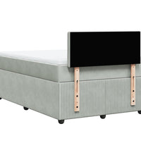 Boxspringbett mit Matratze Hellgrau 120x190 cm Samt