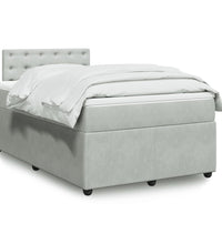 Boxspringbett mit Matratze Hellgrau 120x190 cm Samt