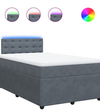 Boxspringbett mit Matratze Dunkelgrau 120x190 cm Samt