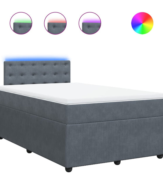 Boxspringbett mit Matratze Dunkelgrau 120x190 cm Samt