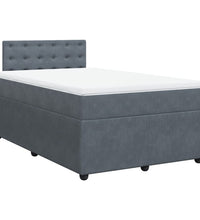 Boxspringbett mit Matratze Dunkelgrau 120x190 cm Samt